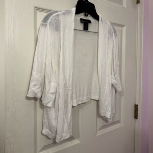 Lane Bryant White Open-Front Sweater 18/20